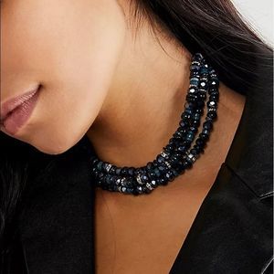Free People Charcoal Layered Necklace